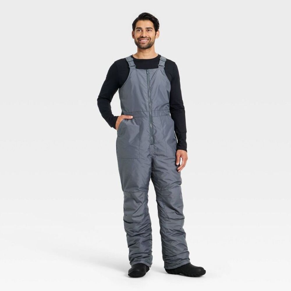 Men's Snow Bib Pants - All In Motion Gray L